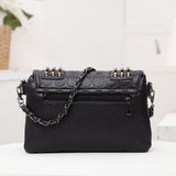 Fashion Street Solid Skull Rivets Chains Zipper Bags