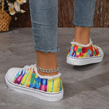 Casual Patchwork Frenulum Printing Round Comfortable Out Door Shoes