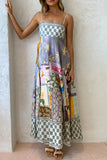 Sexy Bohemian Print Patchwork Sling Dress Dresses