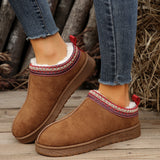 Casual Living Patchwork Round Keep Warm Comfortable Shoes