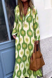 Casual Vintage Geometric Printing V Neck Printed Dress Dresses(4 Colors)