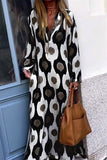 Casual Vintage Geometric Printing V Neck Printed Dress Dresses(4 Colors)