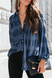 Elegant Solid Fold Turndown Collar Blouses