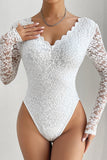 Sexy Solid Patchwork See-through Backless V Neck Skinny Bodysuits