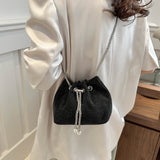 Celebrities Elegant Solid Pearl Rhinestone Bags(3 Colors)