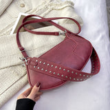 Vintage Simplicity Solid Rivets Bags(4 Colors)