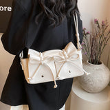 Sweet Daily Solid Fold With Bow Bags(4 Colors)