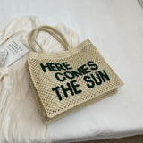 Daily Simplicity Letter Hollowed Out Contrast Bags