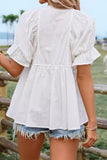 Casual Simplicity Solid O Neck Blouses