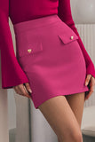 Celebrities Solid Color Buttons Regular High Waist Solid Color Bottoms