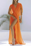Sexy Solid Color See-Through Slit Swimwears Cover Up(3 Colors)