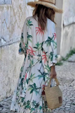 Vacation Floral Print Lace Up Swimwears Cover Up