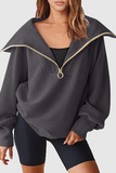 Casual Street Zipper Turndown Collar Hoodies(6 Colors)