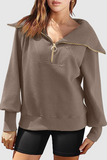 Casual Street Zipper Turndown Collar Hoodies(6 Colors)