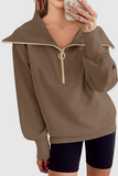 Casual Street Zipper Turndown Collar Hoodies(6 Colors)