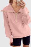 Casual Street Zipper Turndown Collar Hoodies(6 Colors)