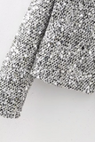 Casual Sequins Patchwork O Neck Outerwear