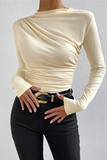 Casual Daily Ruched Half A Turtleneck Tops(5 Colors)