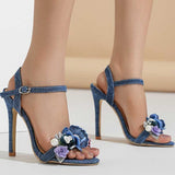 Casual Daily Patchwork Flowers Pointed Shoes (Heel Height 4.53in)