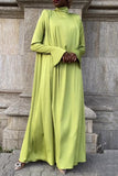 Casual Basic Turtleneck Long Dresses