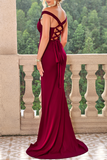 Sexy Prom Slit Square Neck Evening Dresses