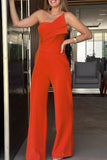 Casual Solid Color Patchwork Backless Spaghetti Strap Loose Jumpsuits