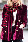 Casual Street Pocket Buttons Velvet Turn-back Collar Outerwear(4 Colors)