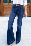 Casual Solid Patchwork Boot Cut Denim Jeans(3 Colors)