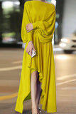 Celebrities Elegant Solid Solid Color Off the Shoulder Asymmetrical Dresses(3 colors)