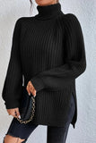 Casual Solid Basic Turtleneck Tops