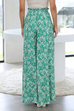 Casual Print Pocket Loose High Waist Wide Leg Full Print Bottoms