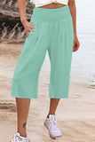 Casual Simplicity Solid Pocket Loose High Waist Wide Leg Solid Color Bottoms(15 Colors)