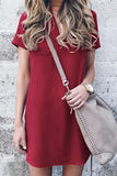 Casual Simplicity Solid V Neck A Line Dresses