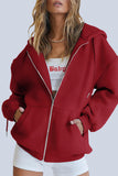 Casual Sportswear Solid Pocket Hooded Collar Outerwear(12 Colors)