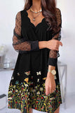 Sweet Elegant Floral Lace V Neck A Line Dresses(5 Colors)