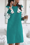 Florcoo Snow Leopard Design Knit Dress