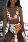 Florcoo Patchwork Leopard Print Bikini Set