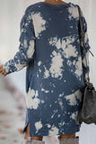 Florcoo Tie-dye Printed Long-sleeved Dress