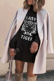 Florcoo Tiger Printed White Mini Dress (2 Colors)