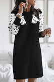 Florcoo Snow Leopard Design Knit Dress