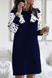 Florcoo Snow Leopard Design Knit Dress